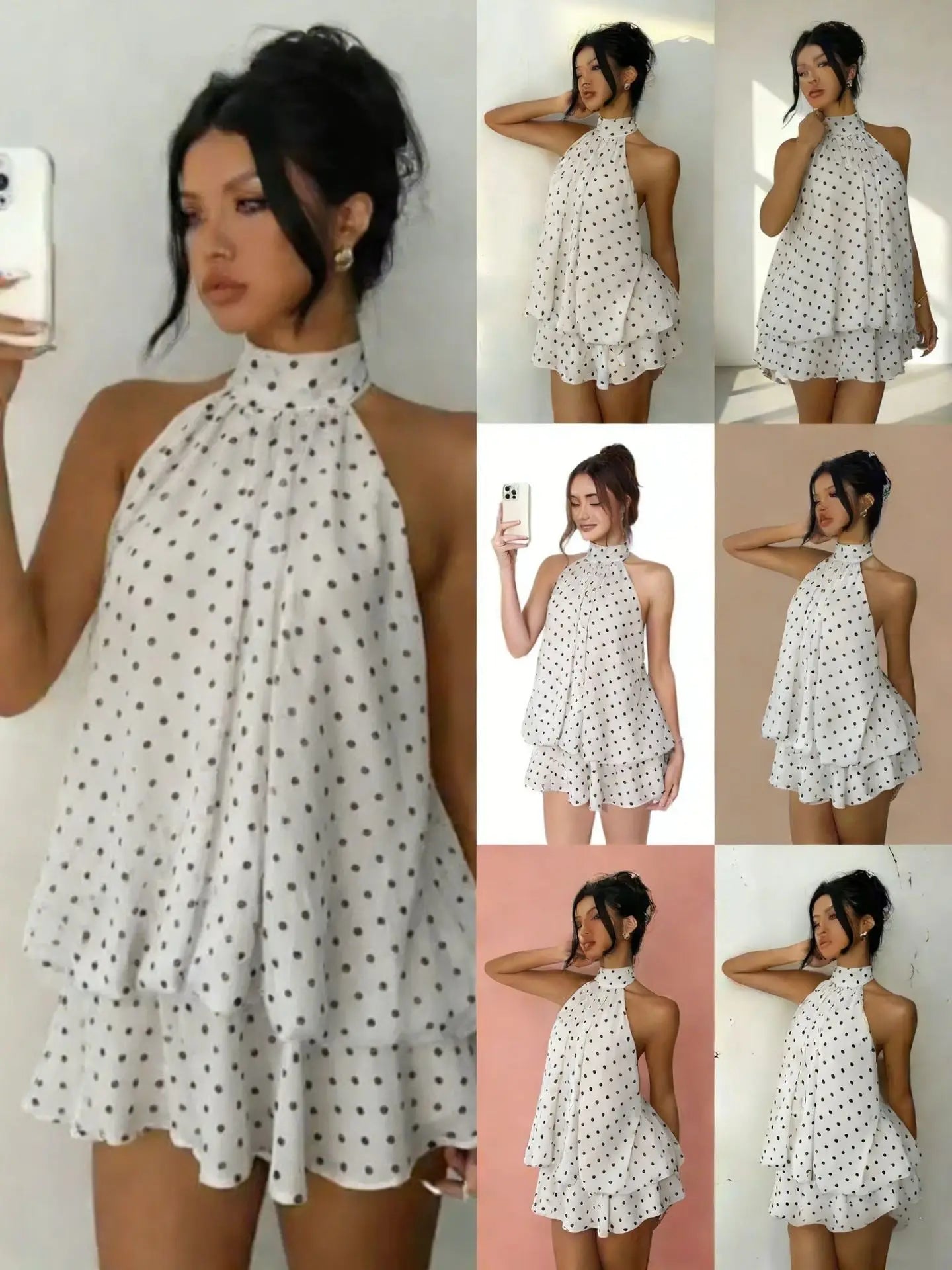 Halter Mini Dress Women Chiffon Backless Summer Dress Woman Sweet Party Dress Sexy Beach Dresses For Women 2026 Vestidos Mujer